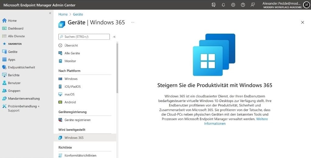 Windows365 im Endpoint Manager